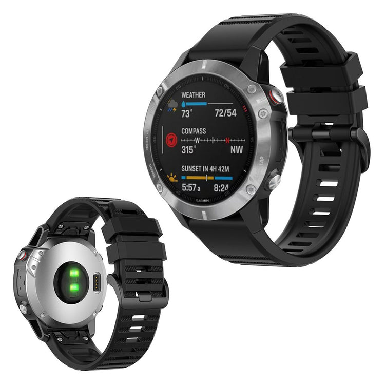 Mega kønt Garmin Fenix 6 Silikone Rem - Sort#serie_1