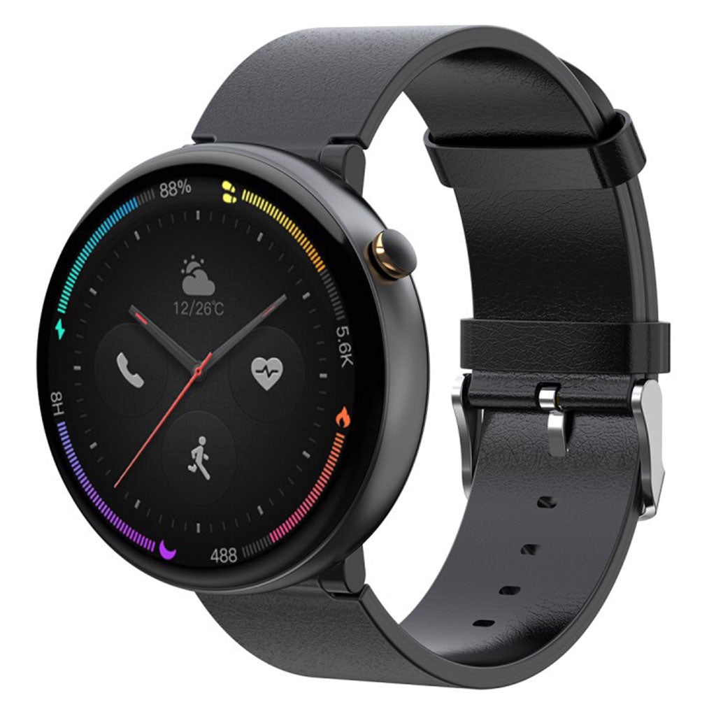 Super fed Amazfit Smartwatch 2 Ægte læder Rem - Sort#serie_1