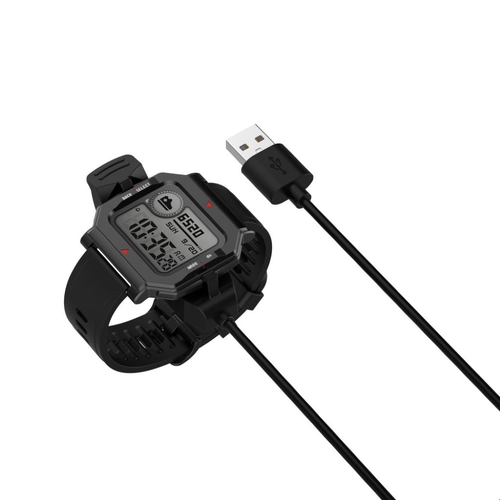 1m Plastik Amazfit Neo USB Opladningskabel - Sort#serie_2