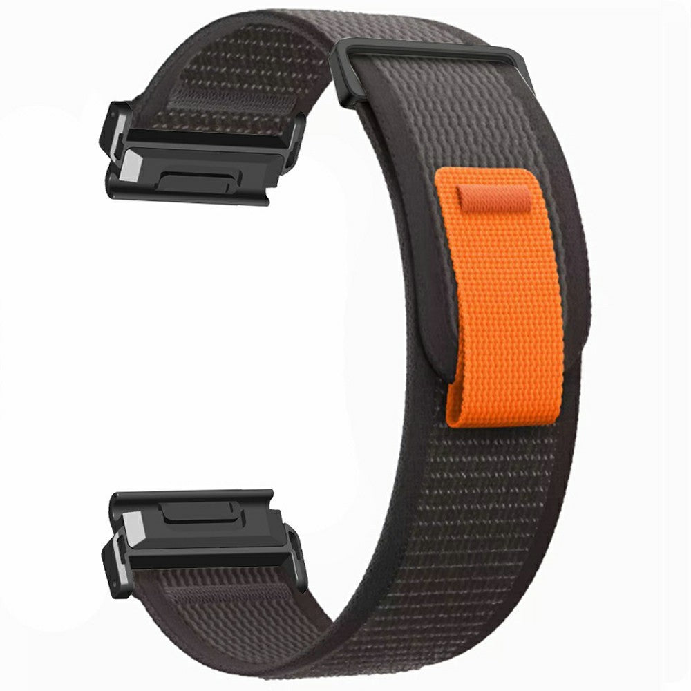 Watch Band for Garmin Fenix 7 / 6 / 5 Replacement Nylon Adjustable Loop Fastener Strap - Black+Black#serie_1