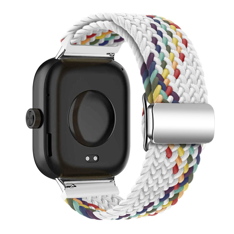 Xiaomi Smart Band 8 Pro / Redmi Watch 4 Loop Strap Magnetic Buckle Woven Watch Band - White+Rainbow#serie_5