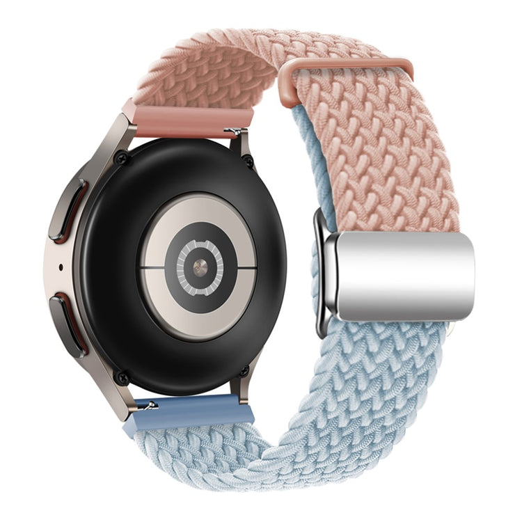 Huawei Watch GT 3 42mm / GT 3 Pro 43mm Universal 20mm Woven Strap Magnetic Silver Buckle Watch Band - Pink+Blue#serie_2