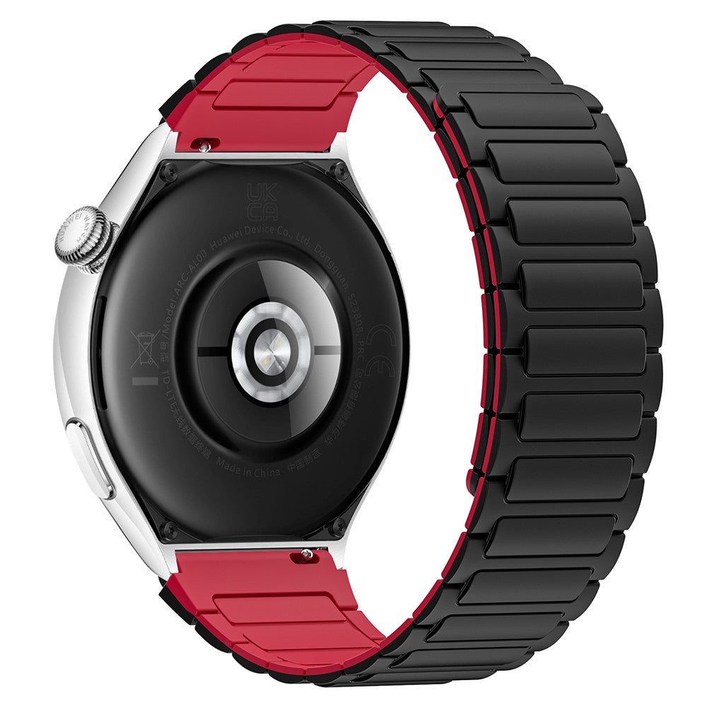 Huawei / Samsung Smart Watch Silicone Band 22mm Universal Magnetic Replacement Strap - Black+Red#serie_2