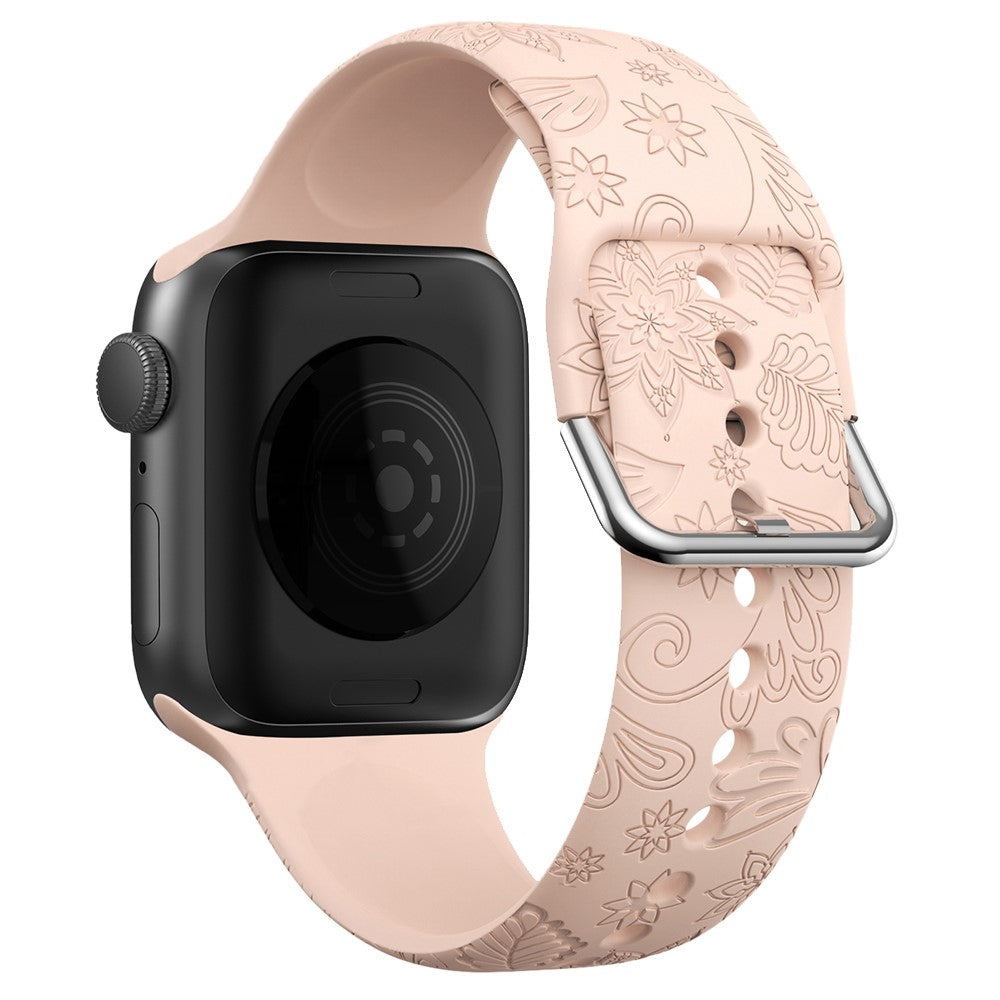 Apple Watch Series 49mm - 45mm - 44mm - 42mm Pattern Imprinted Silicone Strap - Pink#serie_2