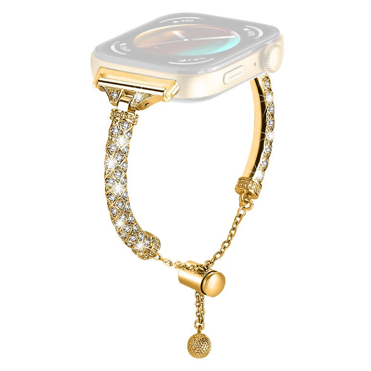 Huawei Watch Fit 3 Metal Band Rhinestones Decorated Bracelet Strap - Gold#serie_2