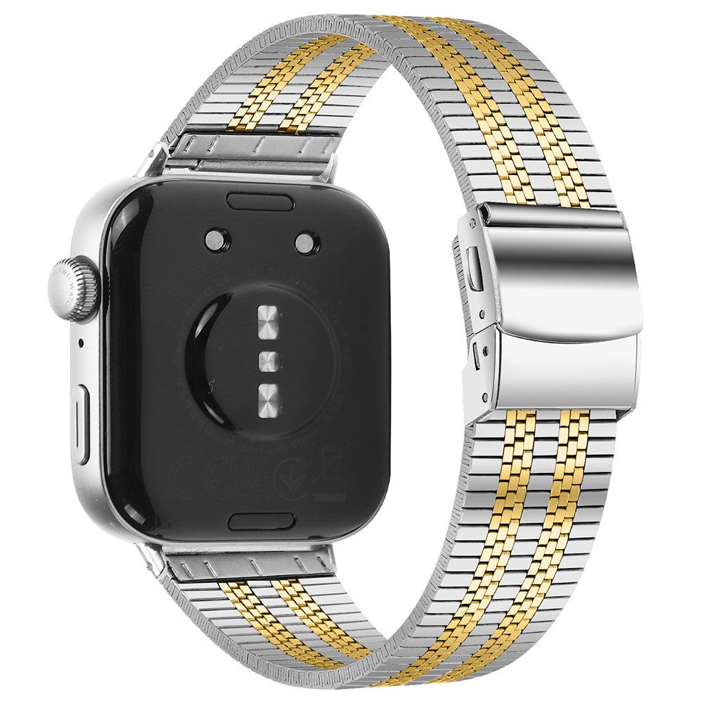 Huawei Watch Fit 3 Watch Band 316L Stainless Steel Five-Bead Wrist Strap - Silver Gold#serie_2