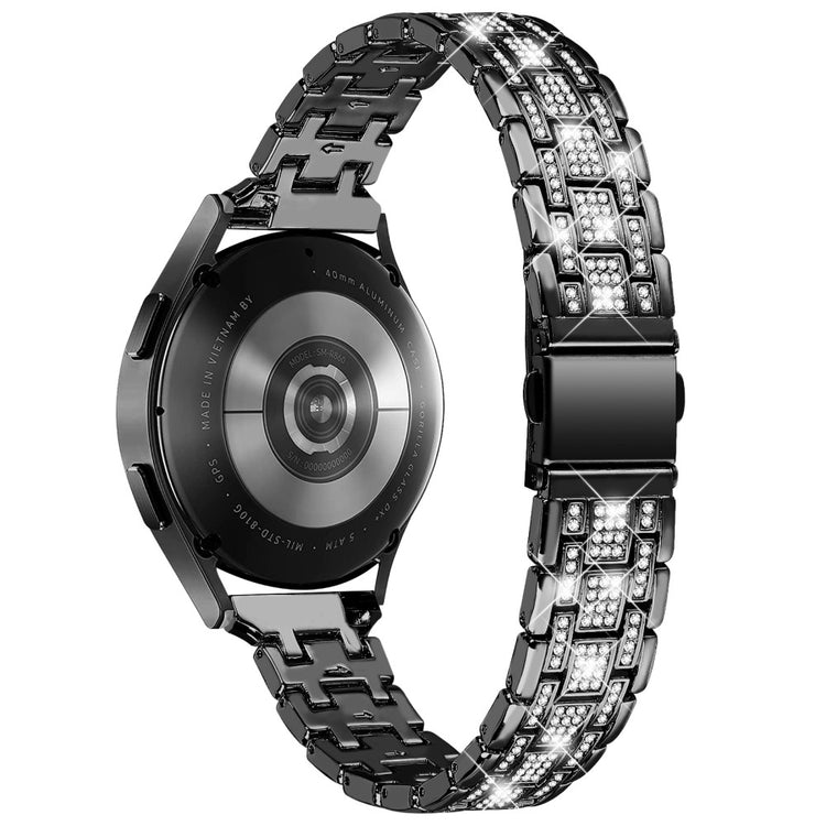 Samsung Galaxy Watch FE 40mm 5-Bead Strap Sparking Rhinestones Metal Watch Band - Black#serie_1