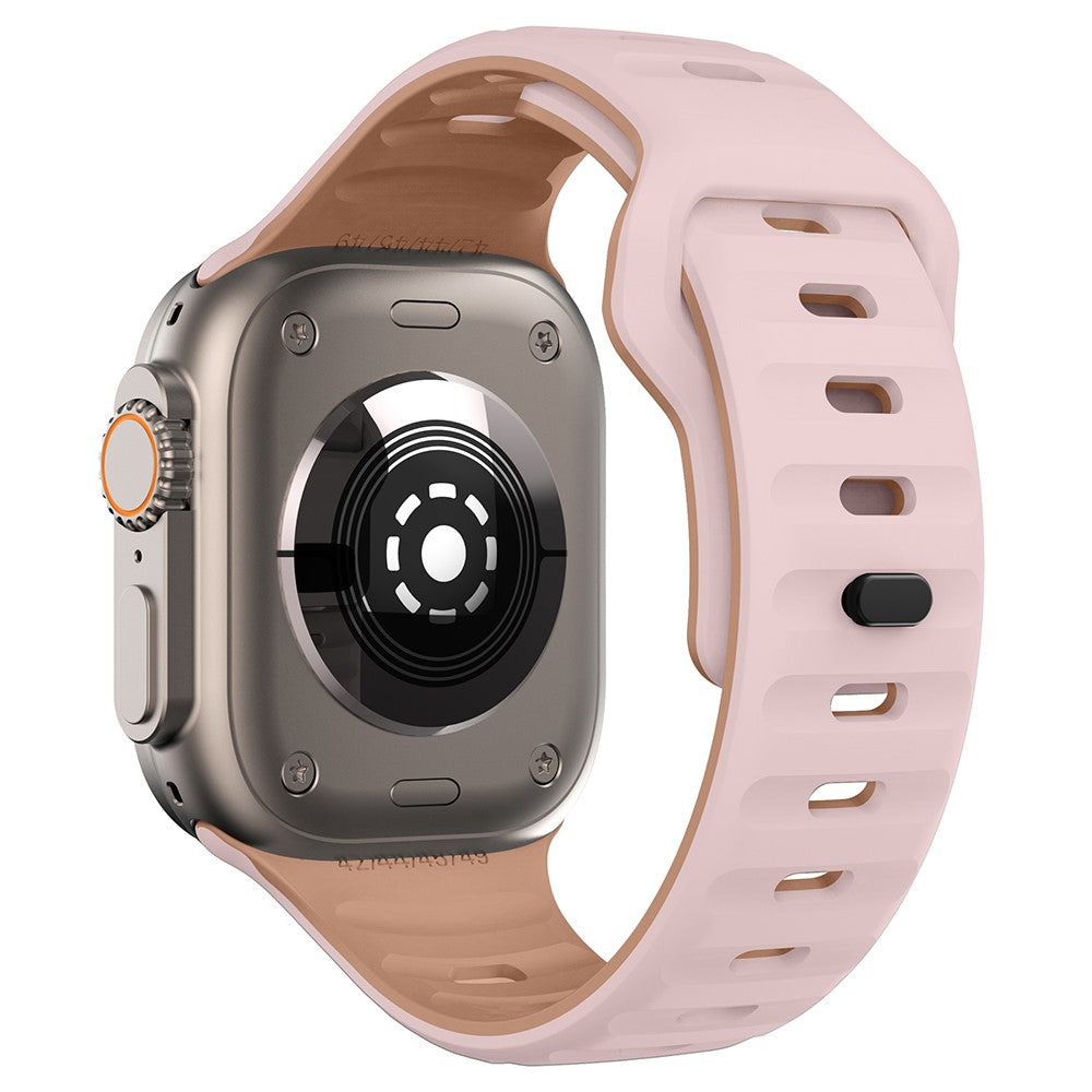 KALEBOL Apple Watch Series 49mm - 45mm - 44mm - 42mm Silicone Watch Strap - Pink+Rose Grey#serie_5