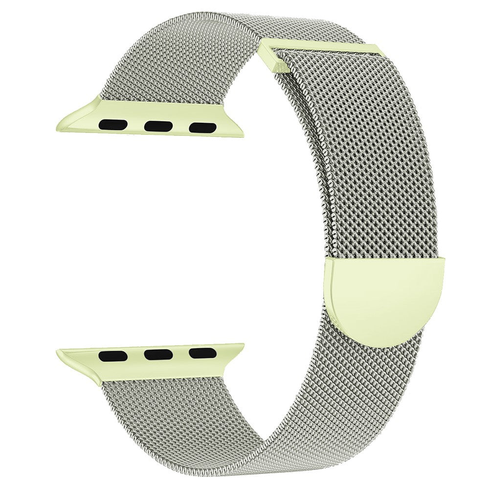 KALEBOL Apple Watch Series 49mm - 45mm - 44mm - 42mm Milanese Metal Watch Band - Starlight / Green#serie_5