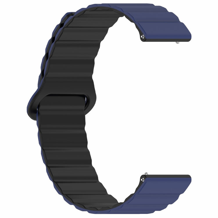 Garmin Vivoactive 5 Magnetic Silicone Watch Band 20mm Adjustable Replacement Strap - Dark Blue+Black#serie_5