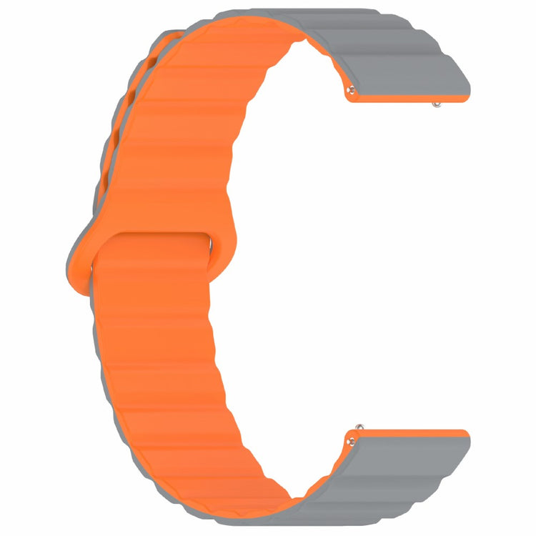 Garmin Forerunner 255S Magnetic Silicone Band Universal 18mm Adjustable Watch Strap - Grey+Orange#serie_3