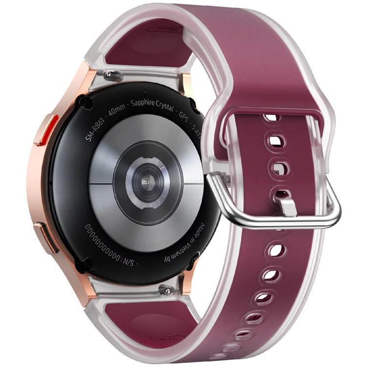 Samsung Galaxy Watch 20mm Transparent Design Watch Band Adjustable Silicone Strap - Transparent Wine Red#serie_6