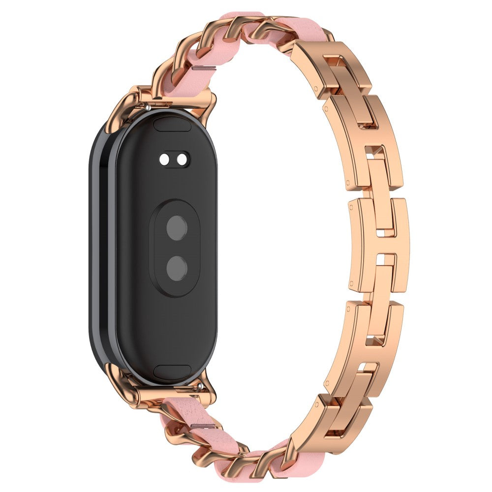 Xiaomi Mi Band 9 / 9 NFC / Smart Band 8 / 8 NFC Stylish Watch Strap Zinc Alloy Bracelet Replacement Band - Rose Gold#serie_3