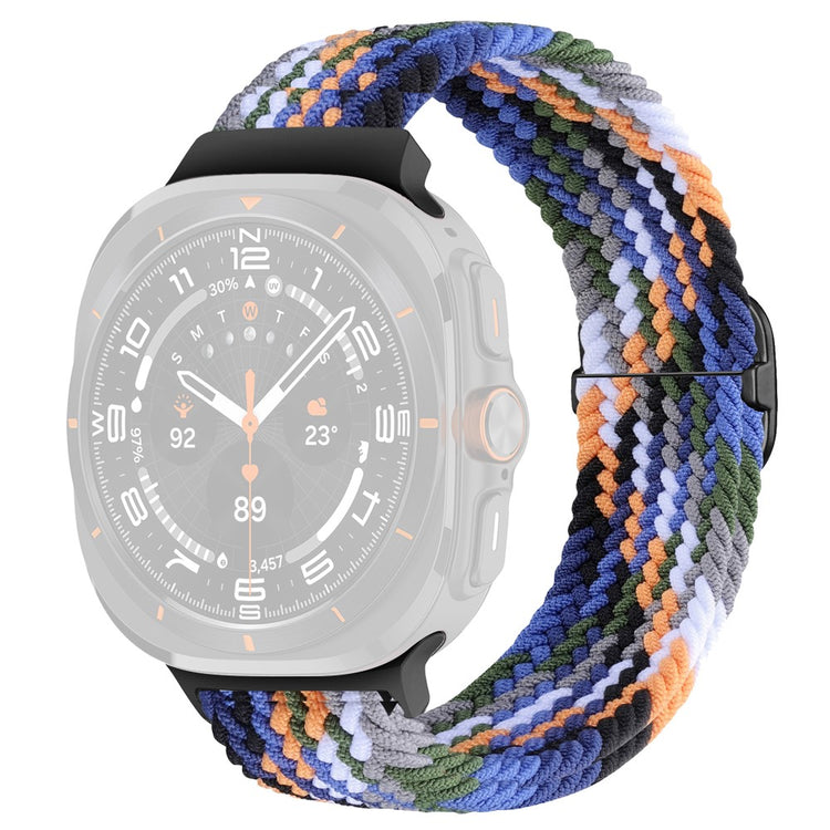 Samsung Galaxy Watch Ultra 47mm Braided Watch Band Adjustable Nylon Replacement Strap - Denim Color / Black Buckle#serie_10