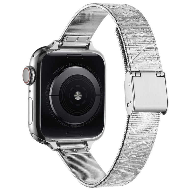 Apple Watch Series 49mm - 45mm - 44mm - 42mm Rhombus Grid Stainless Steel Watch Band - Silver#serie_1