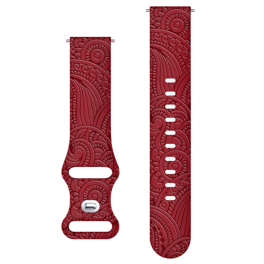 Carven Pattern Silicone Wrist Strap Universal Smart Bracelet Band 20mm - Red#serie_3