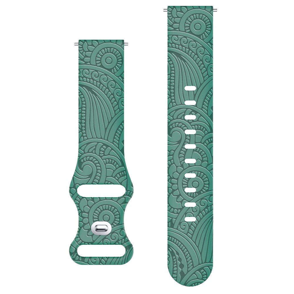 Carven Pattern Silicone Wrist Strap Universal Smart Bracelet Band 20mm - Green#serie_5