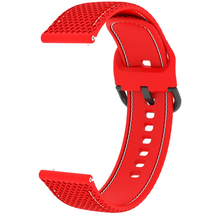 Samsung Galaxy Watch3 45mm / Garmin Forerunner 265 / Venu 3 Stitching Line Silicone Watch Band 22mm Wrist Strap - Red#serie_9