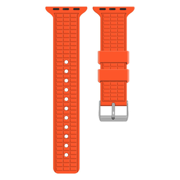 Apple Watch Series 49mm - 45mm - 44mm - 42mm Grid Silicone Strap - Orange#serie_3