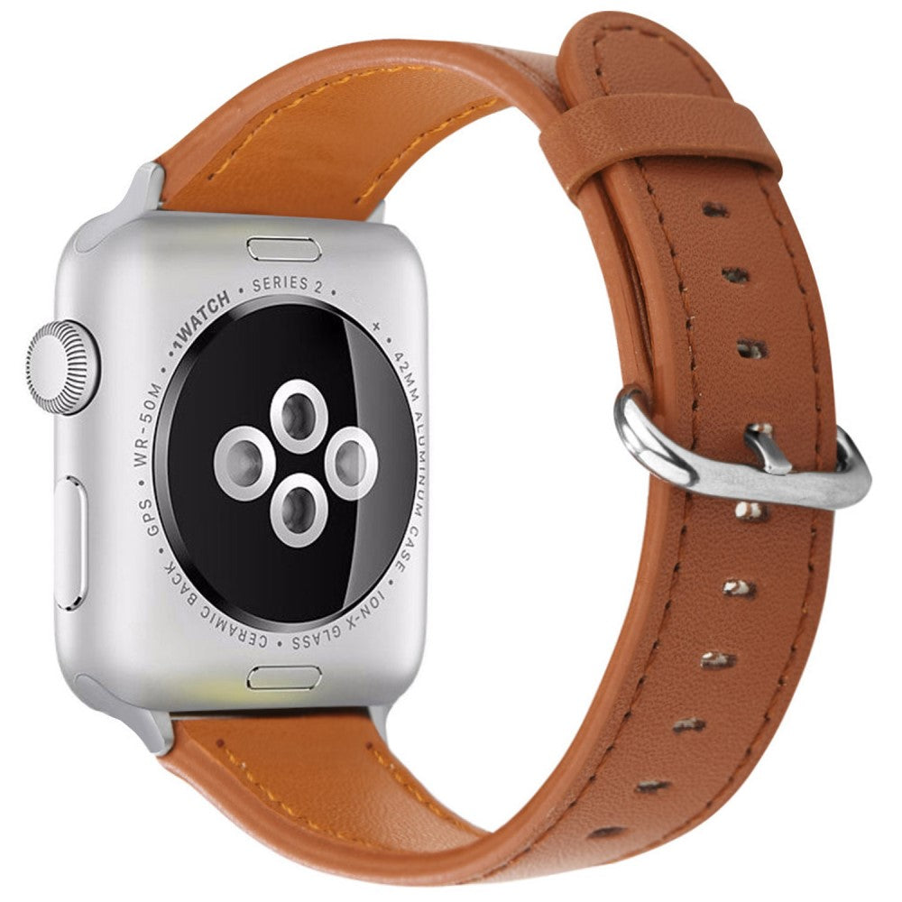 Apple Watch Series 49mm - 45mm - 44mm - 42mm Genuine Cow Leather Strap - Brown#serie_5