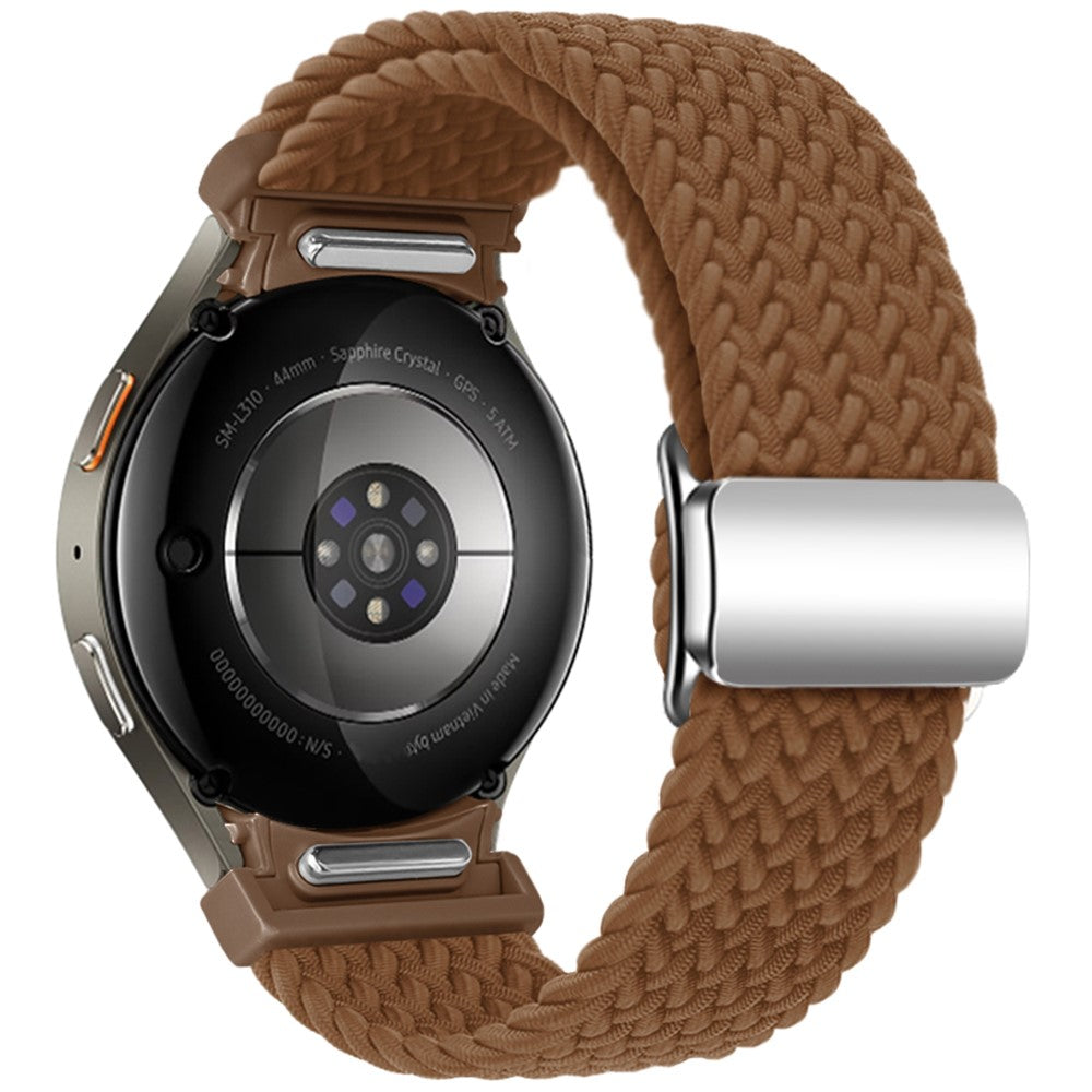 Samsung Galaxy Watch 20mm Braided Watch Band Magnetic Strap - Brown#serie_26