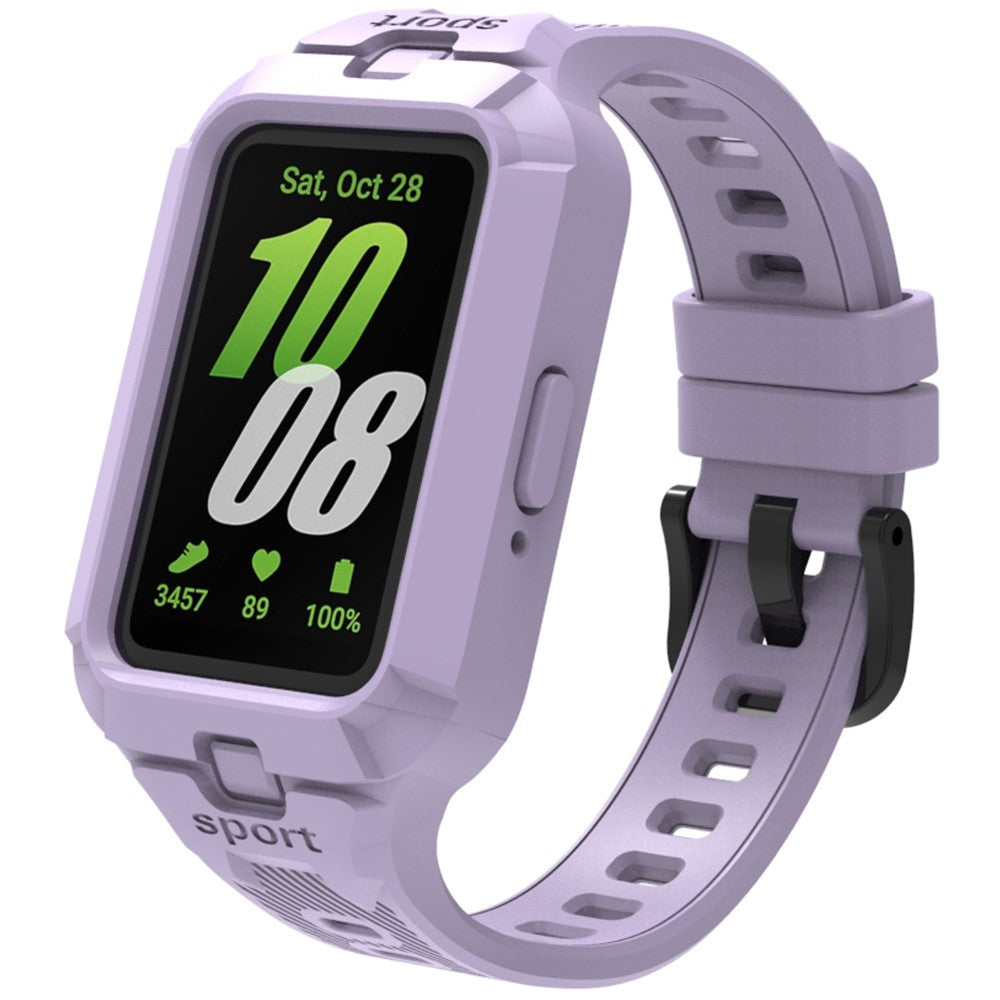 Samsung Galaxy Fit3 Watch Strap Integrate Silicone Watch Band with Protective Case - Purple#serie_5