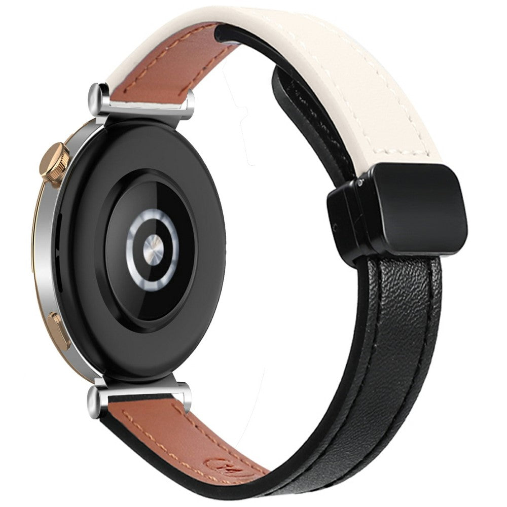 Samsung Galaxy Watch 22mm Magnetic Buckle Slim Microfiber Leather Watch Strap - Apricot+Black#serie_14