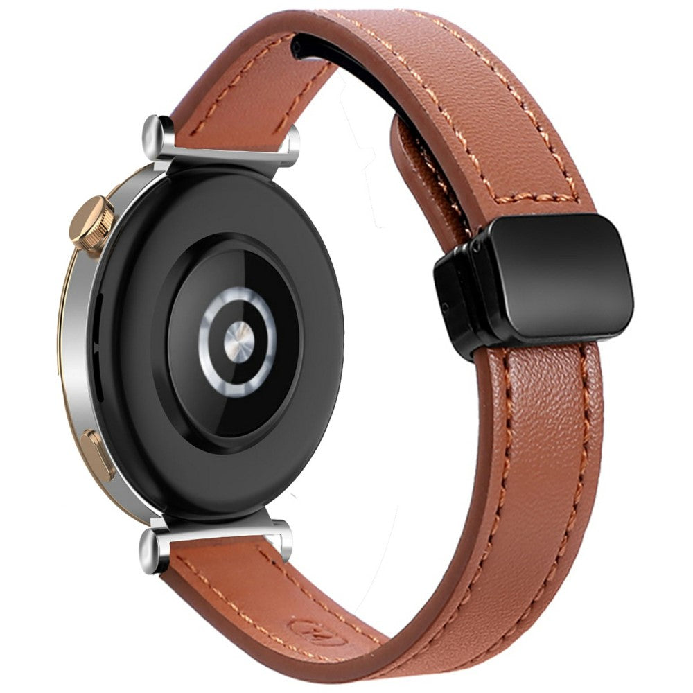 Samsung Galaxy Watch 20mm Magnetic Buckle Slim Microfiber Leather Watch Strap - Mocha Brown#serie_3