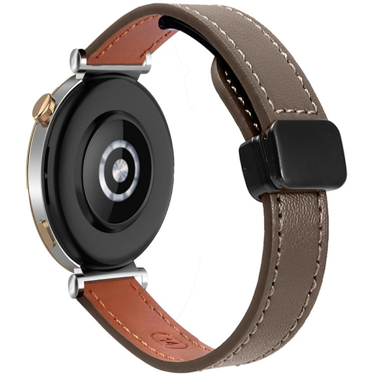 Samsung Galaxy Watch 20mm Magnetic Buckle Slim Microfiber Leather Watch Strap - Caramel Brown#serie_4