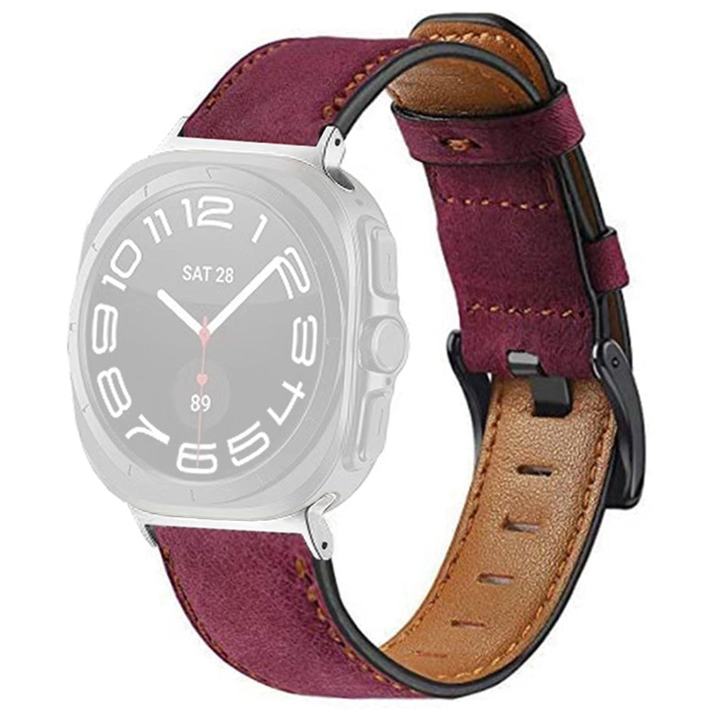 Samsung Galaxy Watch Ultra 47mm Vintage Watch Strap Replacement Vegan Leather Wrist Band - Rose#serie_6