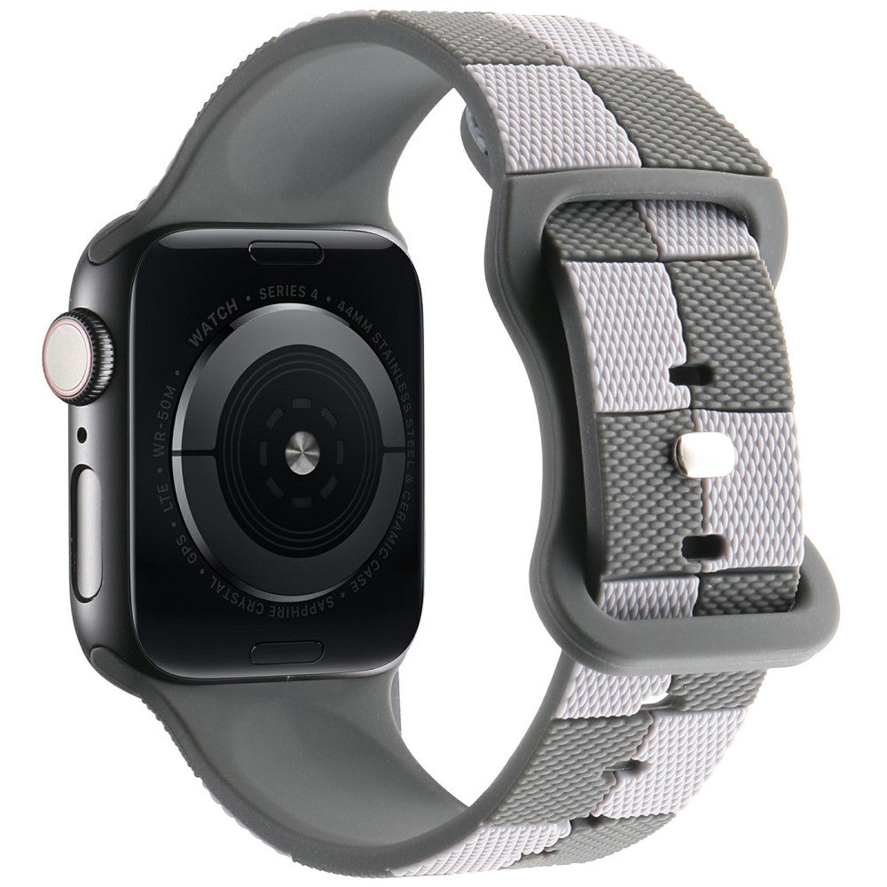 Apple Watch Series 49mm - 45mm - 44mm - 42mm Checkerboard Silicone Band - Dark Grey#serie_5