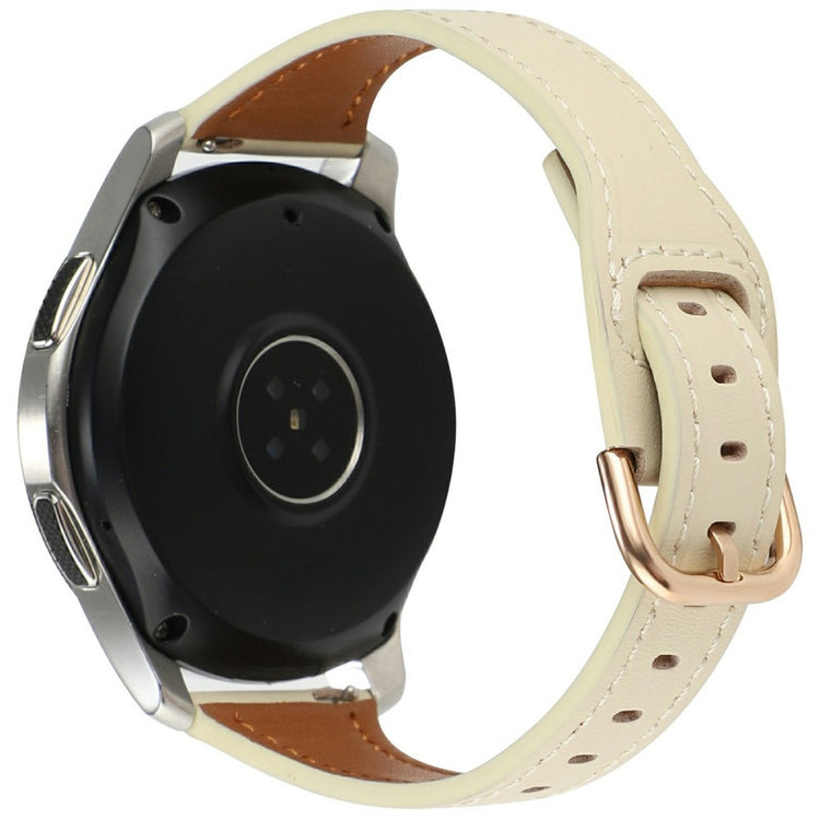 Samsung Galaxy Watch7 44mm Genuine Cow Leather 20mm Watch Strap - Beige+Rose Gold Buckle#serie_5