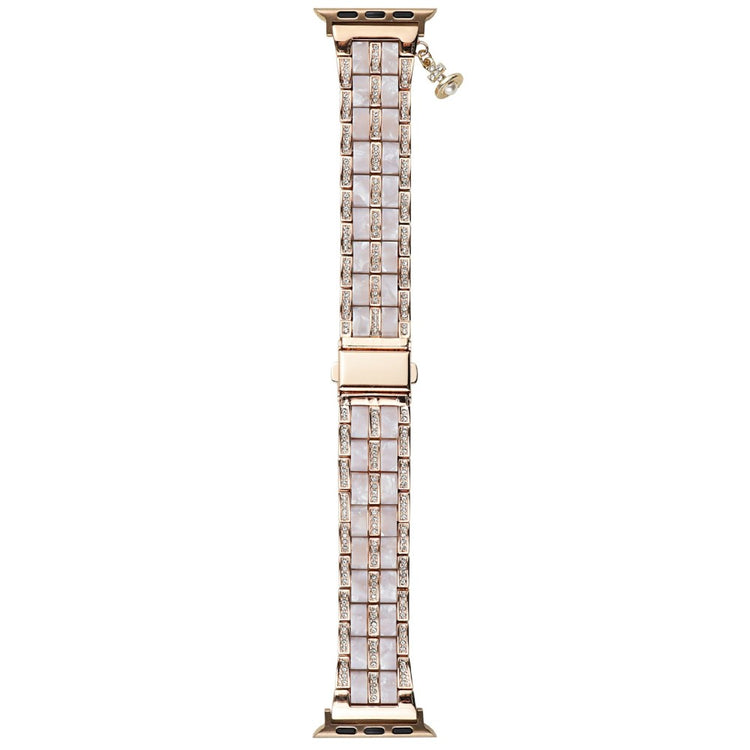 Resin and Zinc Alloy Strap for Apple Watch Series 41mm - 40mm - 38mm Band - Rose Gold+Rhinestone#serie_4