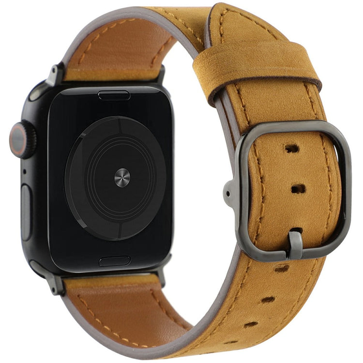 Genuine Cow Leather Strap for Apple Watch Series 41mm - 40mm - 38mm Band - Matte Light Brown#serie_5