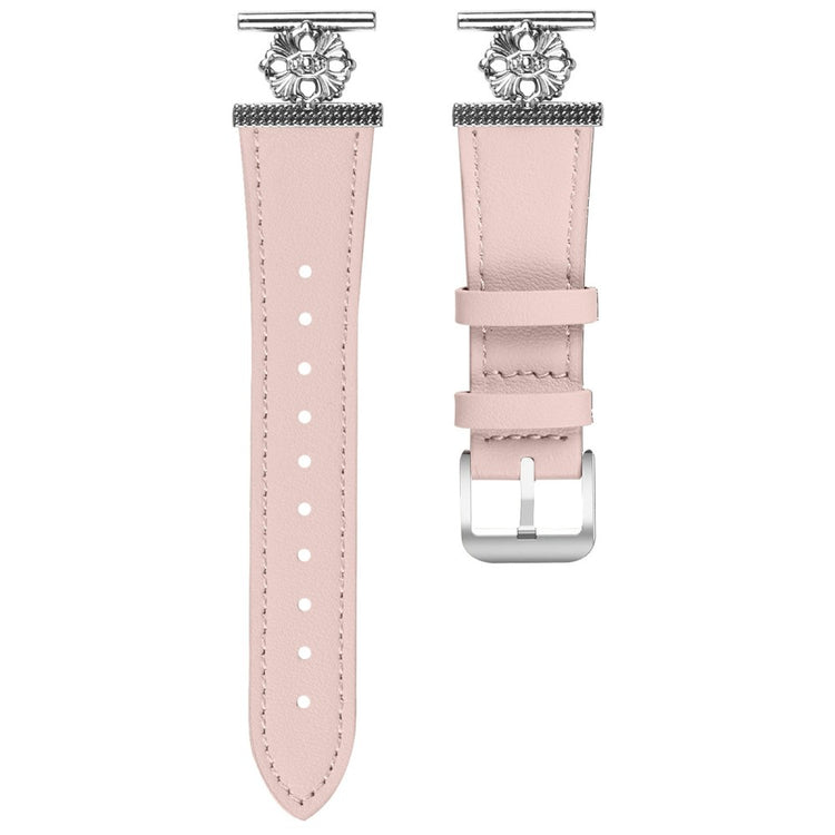 Huawei Watch GT 3 Pro 43mm Watch Band Genuine Cow Leather Flower Decor Adjustable Strap - Pink#serie_3