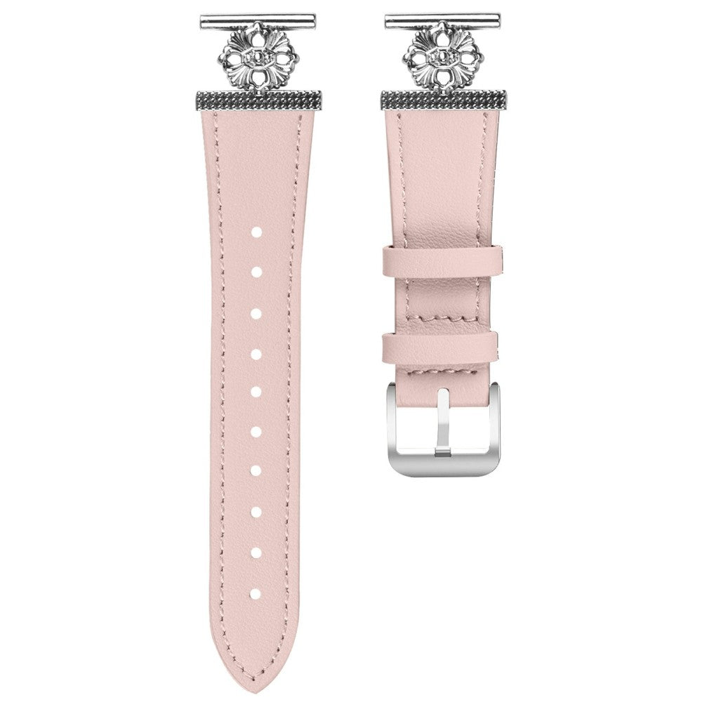 TicWatch GTH Watch Band Genuine Cow Leather Flower Decor Adjustable Strap - Pink#serie_3