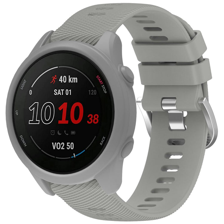 Garmin Forerunner 255 / Forerunner 265 Cross-Texture Silicone Band with Watch Case - Light Grey#serie_2