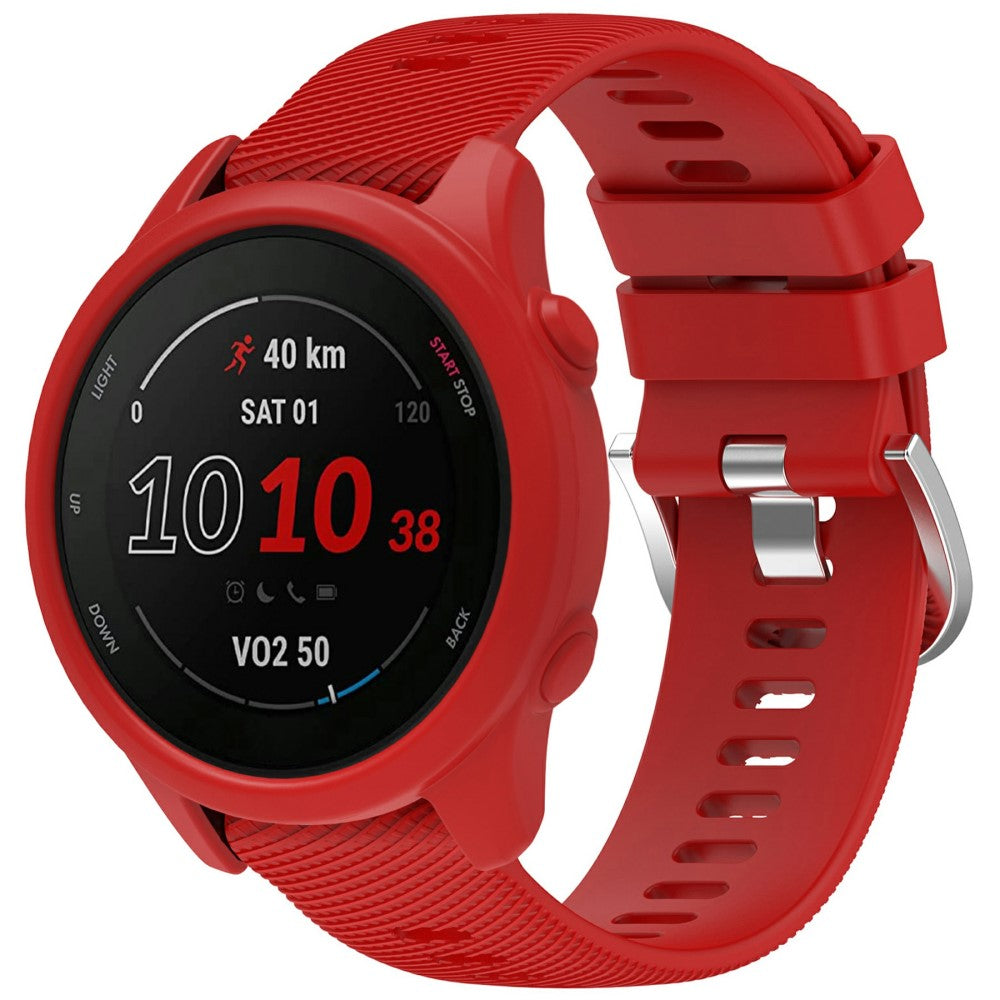 Garmin Forerunner 255 / Forerunner 265 Cross-Texture Silicone Band with Watch Case - Red#serie_6