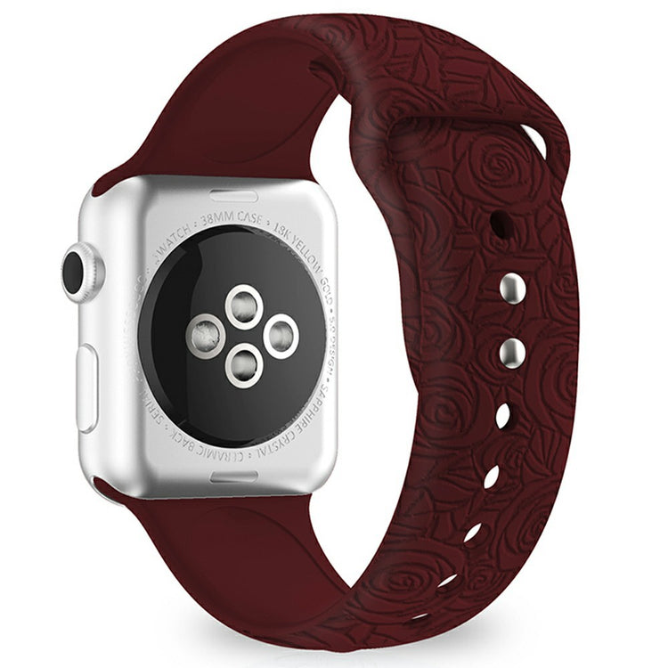 Silicone Strap for Apple Watch Series 41mm - 40mm - 38mm - Rose Wine Red#serie_1