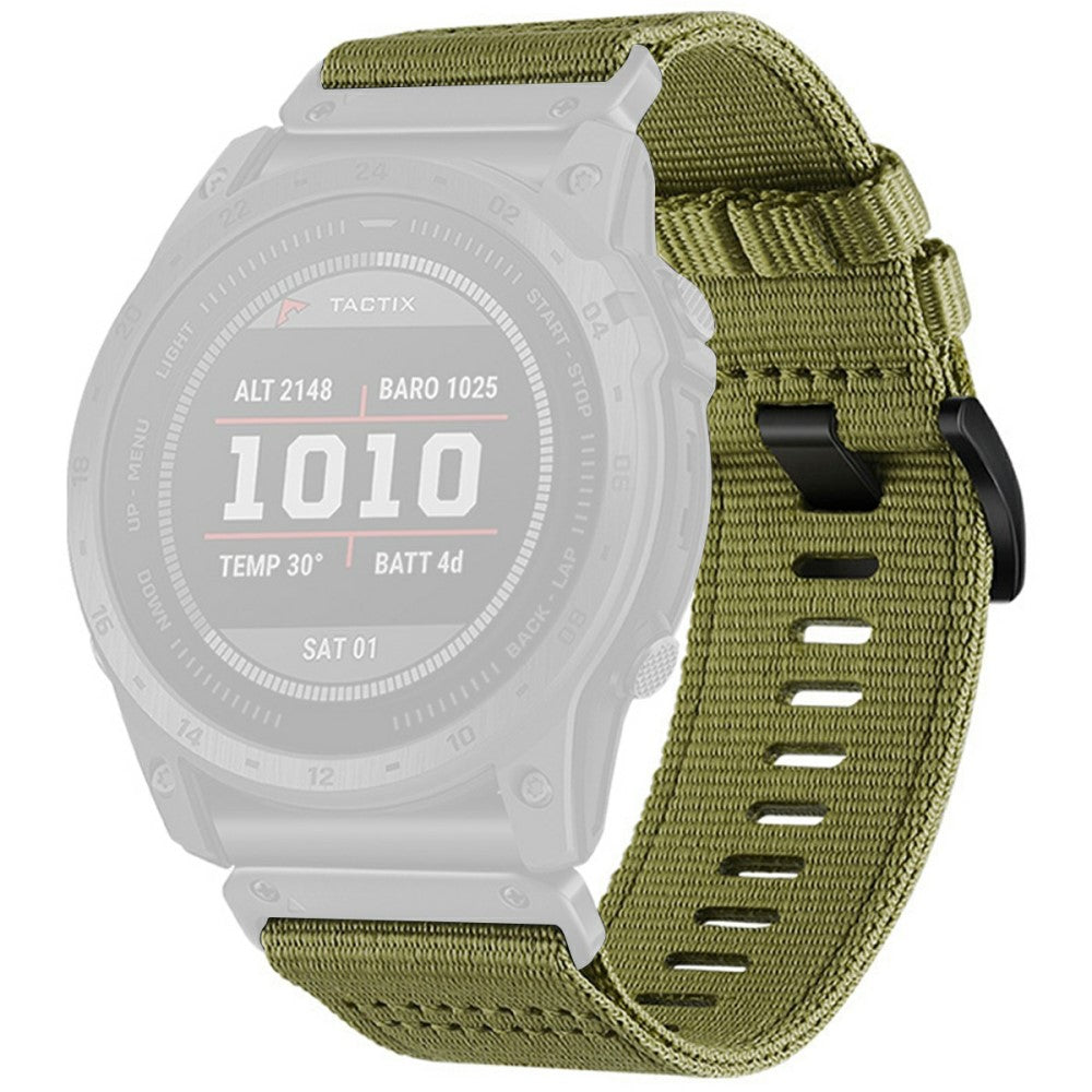 Watchband for Garmin Fenix 8 51mm / Enduro 3 / Instinct 2X Universal 26mm Quick Release Nylon Canvas Watch Strap - Army Green#serie_4