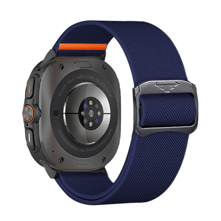 KALEBOL Nylon Strap Samsung Galaxy Watch Ultra 47mm Elastic Band with Bull Head Buckle - Midnight Blue#serie_6