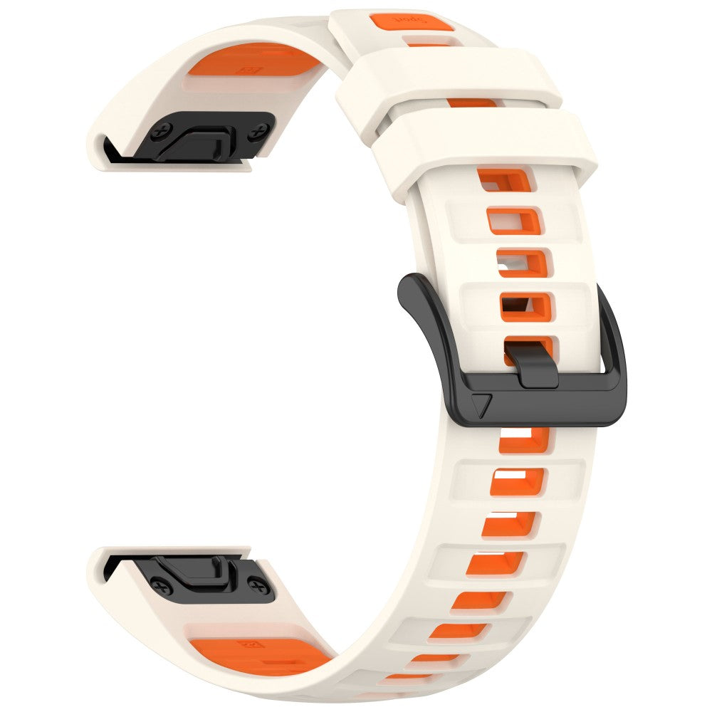 22mm Strap Garmin Fenix 8 47mm / Fenix E 47mm / Quatix 7 Pro Universal Silicone Watch Band - Starlight+Orange#serie_12