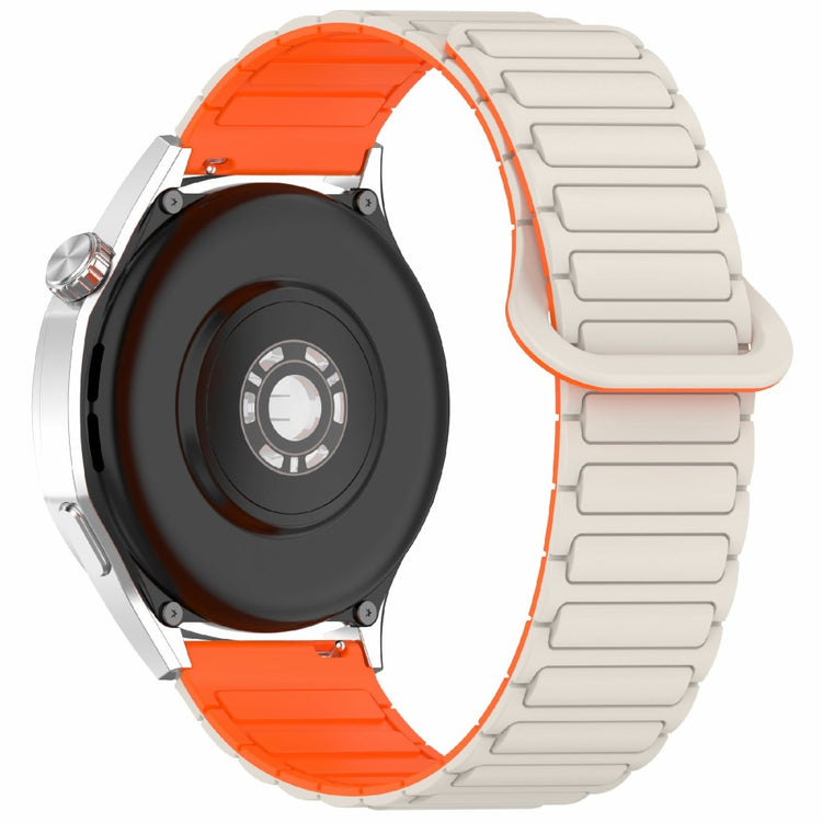 Huawei Watch GT 5 Pro 46mm / GT 5 46mm / Watch 4 / Samsung Galaxy Watch3 45mm Silicone Band 22mm Magnetic Watch Strap - Starlight / Orange#serie_11