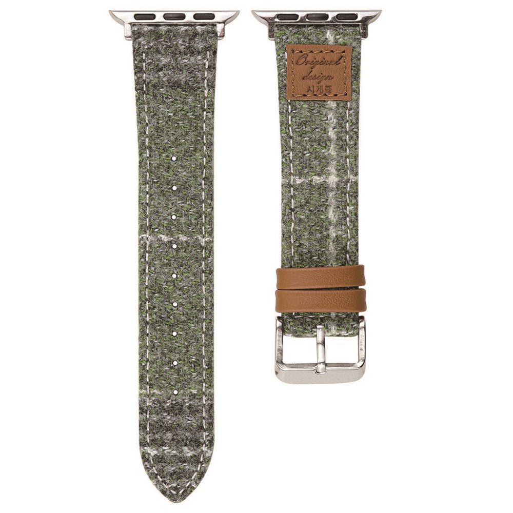 Wool + Leather Strap Apple Watch Series 41mm - 40mm - 38mm - Light Green#serie_5