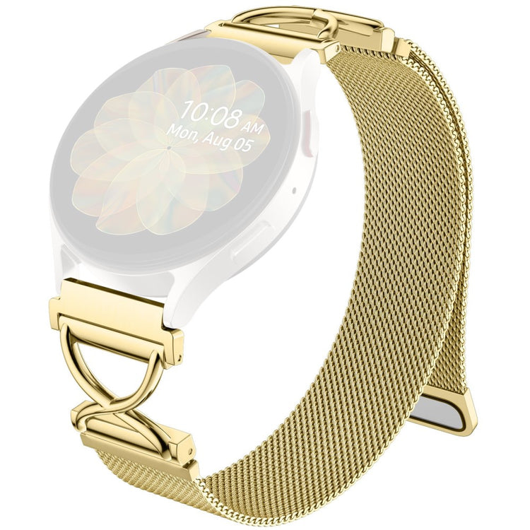 Garmin Approach S40 / Forerunner 158 Milanese Band Electroplated Stainless Steel Magnetic Watch Strap with X-Shaped Connector - Gold#serie_2