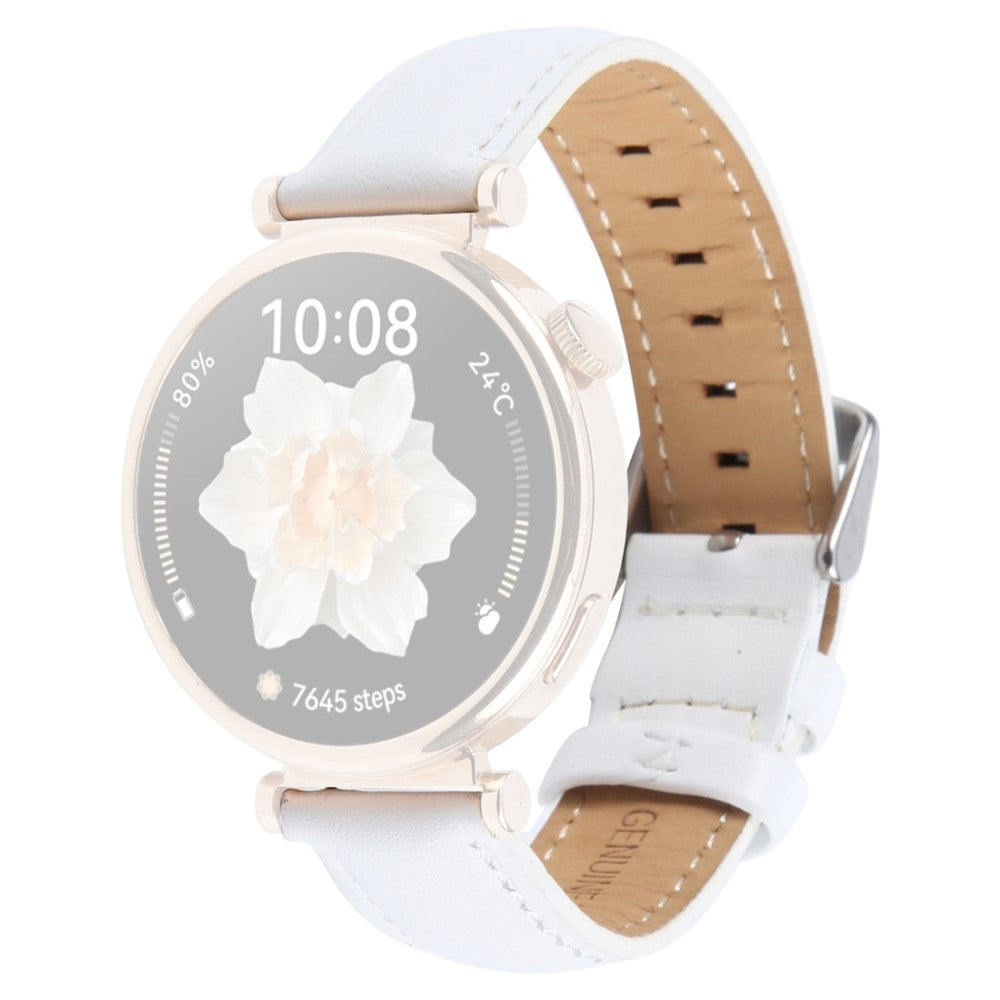 Garmin Lily 2 Active / Lily 2 Wrist Strap 14mm Top Layer Cowhide Leather Watch Band - White#serie_1