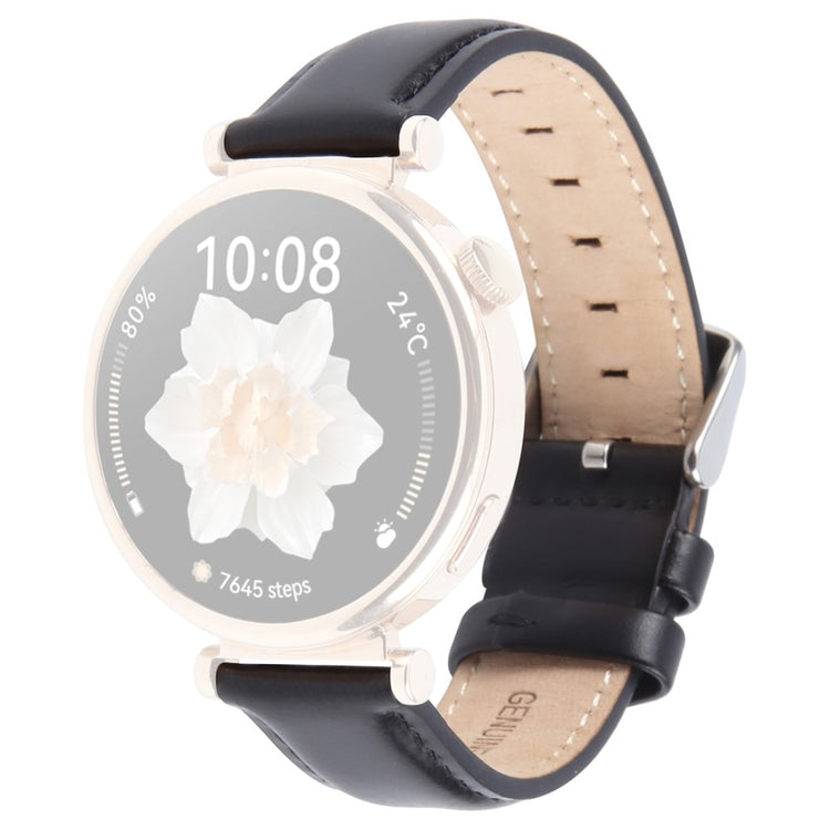 Garmin Lily 2 Active / Lily 2 Wrist Strap 14mm Top Layer Cowhide Leather Watch Band - Black#serie_2