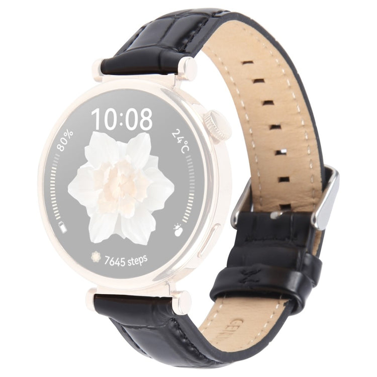 Garmin Lily 2 Active / Lily 2 Wrist Strap 14mm Top Layer Cowhide Leather Watch Band - Black Bamboo Grain#serie_3