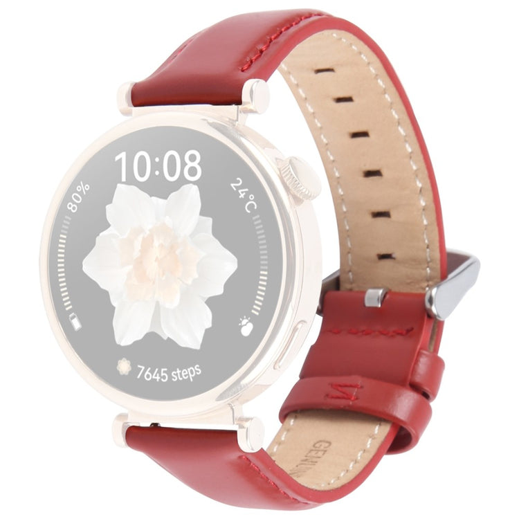 Garmin Lily 2 Active / Lily 2 Wrist Strap 14mm Top Layer Cowhide Leather Watch Band - Red#serie_4