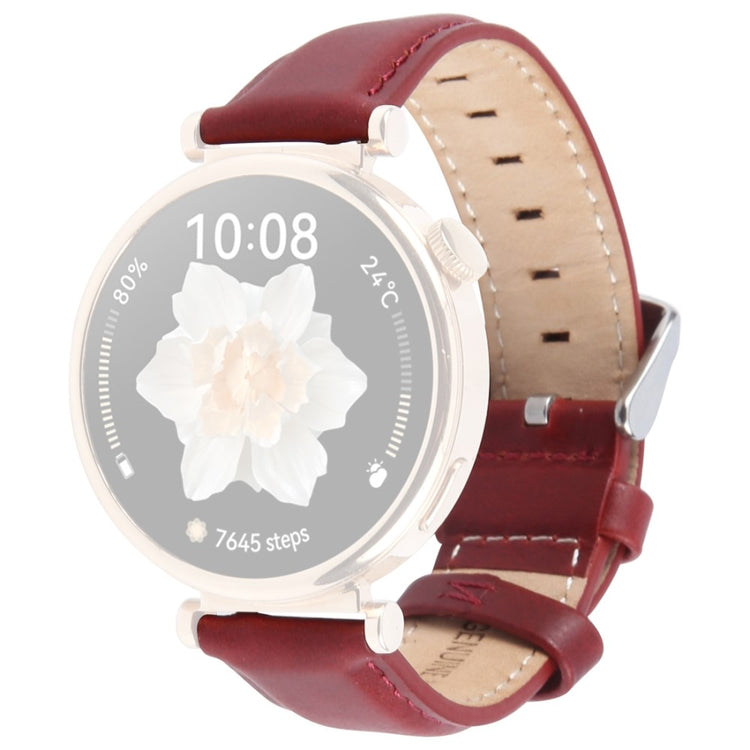 Garmin Lily 2 Active / Lily 2 Wrist Strap 14mm Top Layer Cowhide Leather Watch Band - Wine Red#serie_5
